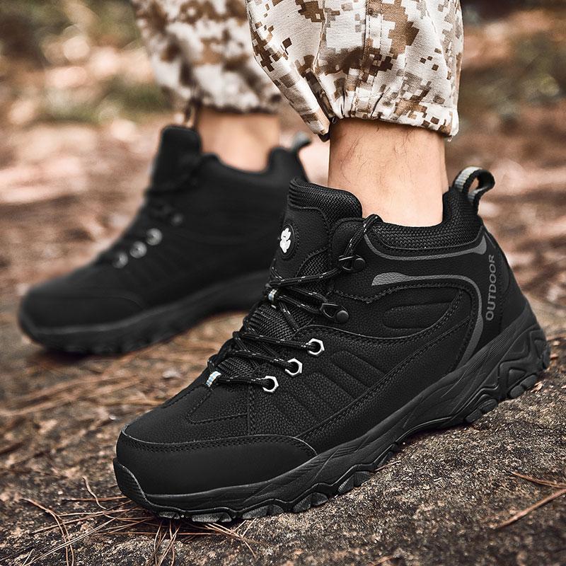 Fashion High-Top Adventure Sneakers Durable Grip Non-Slip Lace-Up Comfort Ideal for Hiking Boots Men Footwear Outdoor Motorcycle Boots