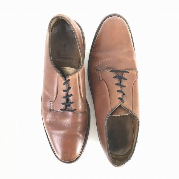 Vintage 70s-80s / FLORSHEIM Imperial Pebbled Leather Plain Toe Shoes Brown /11B / 28.0cm/ Green Stitch & Window(USED)