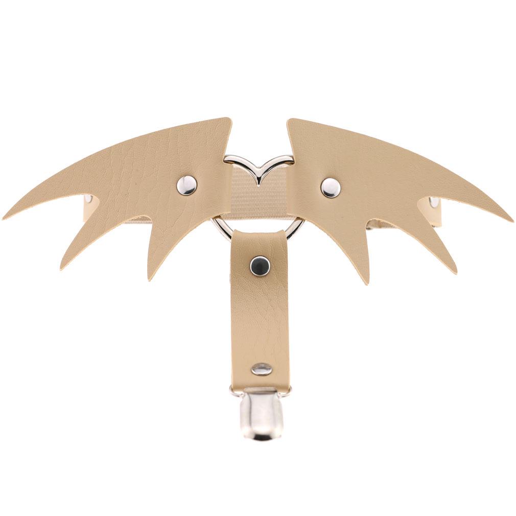 Punk Heart Leather Garter Belt with Wings - Street Style Nightclub Halloween Leg Jewelry Clip