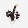 Elegant Hand-Woven Scarf Chain with Bow Decoration Pendant for Bag Strap Modification.