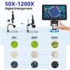7 Inch 1080P LCD Digital Microscope 50X-1200X Soldering Electronics Microscopes With LED Lights Support PC Computer  tools