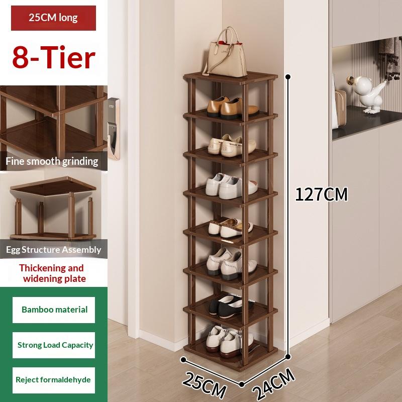 2-9Layer Small Household Shoe Storage Bamboo Simple Shoe Rack Shoe Rack Household Doorstep Storage Rack Tool Corner Organizer