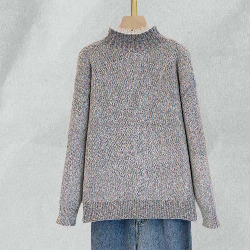 Sweater for Women Autumn Winter Thickened Warm Knitted Stretchy Long Sleeve Tops