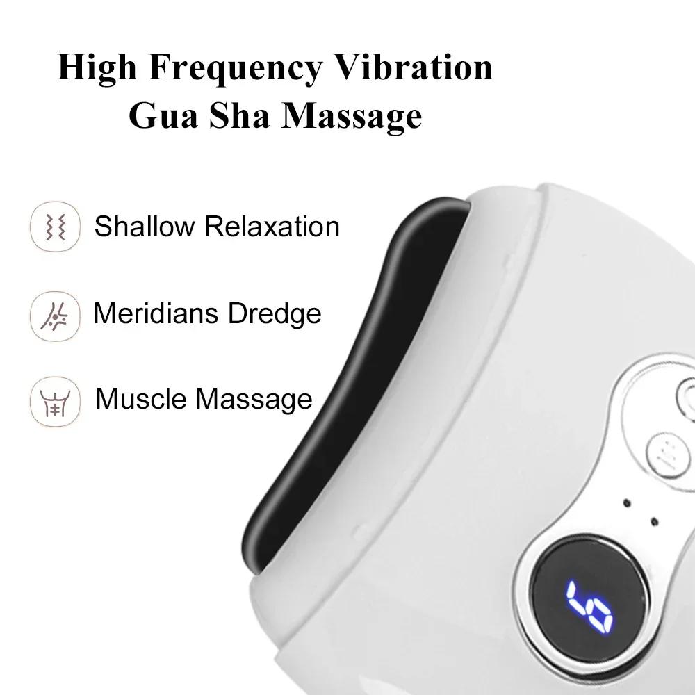 Electric Gua Sha Facial Scraper Board Microcurrent Neck Massager Face Lift Plate Vibration Facial Lifting Firming Skin Care Tool