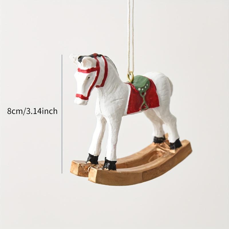 1PC Christmas Rocking Horse Ornament for Christmas Tree Festive Atmosphere Enhancer Country Christmas Decorations