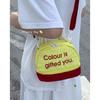 Casual Portable Small Bag Women's 2025 New Letter Printing Contrasting Color Small Square Bag Fashion Shoulder Messenger Bag
