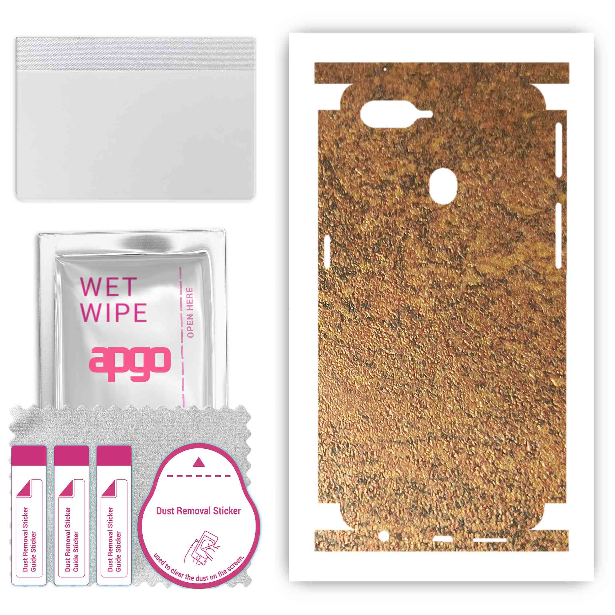 

Apgo Protective Skin Sticker для тильної сторони, сумісної з Oppo F9 (F9 Pro), Повна плівка, фольга, вініл – іржава мідь з візерунком