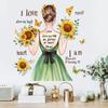 Creative Butterfly Girl English Wall Sticker - Self-Adhesive Decor for Background Walls