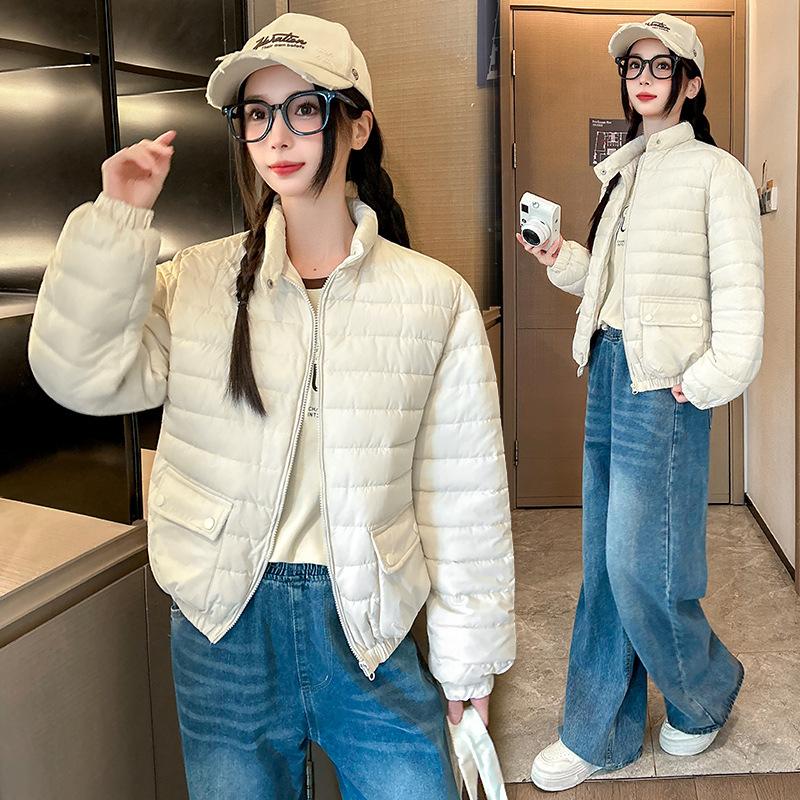 Women's new stand-up collar cold windproof lightweight thickened fluffy warm loose high-quality fabric leisure sports cotton clothing