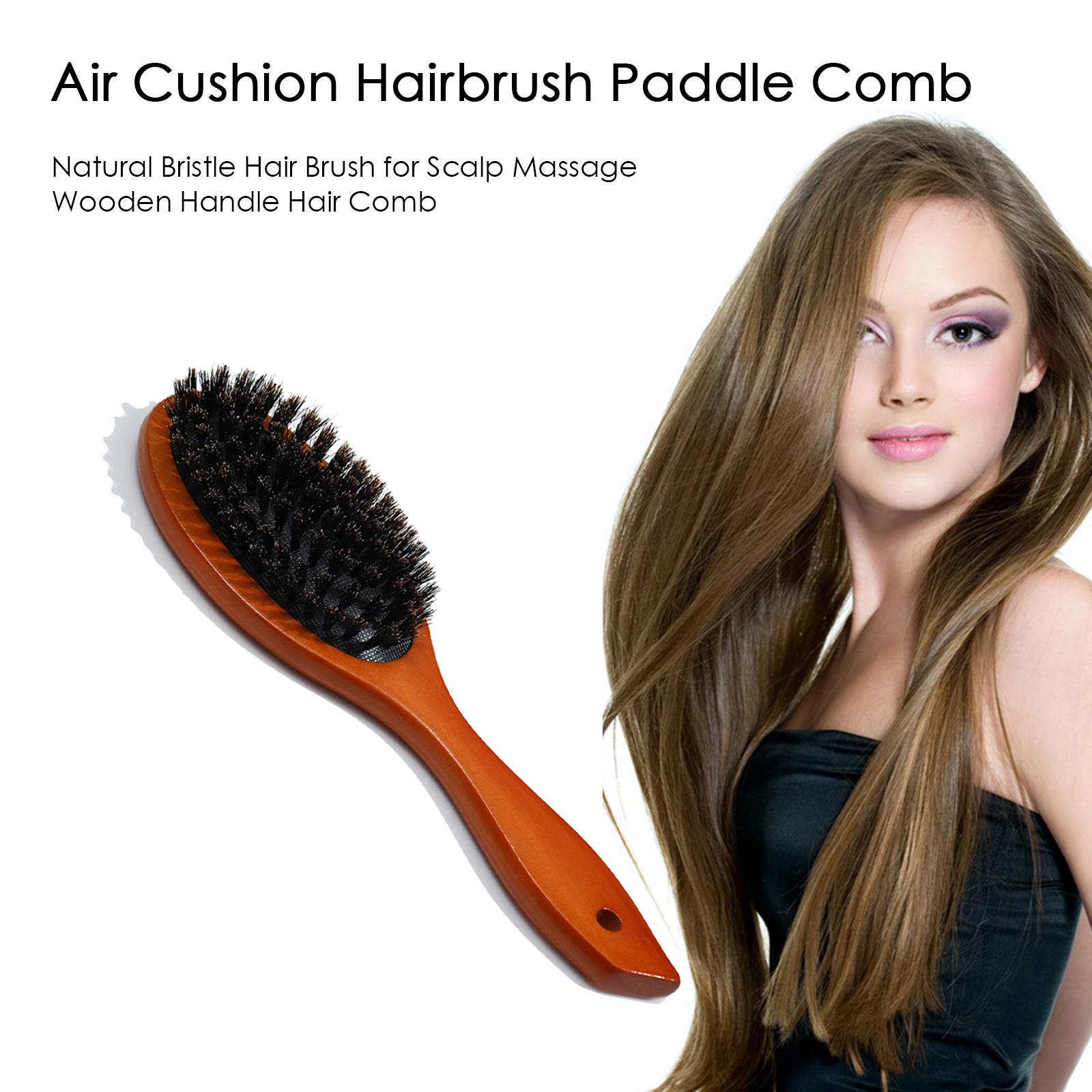 Cushion H brush Paddle Comb Natural H Brush for Scalp Massage Wooden Handle H Comb