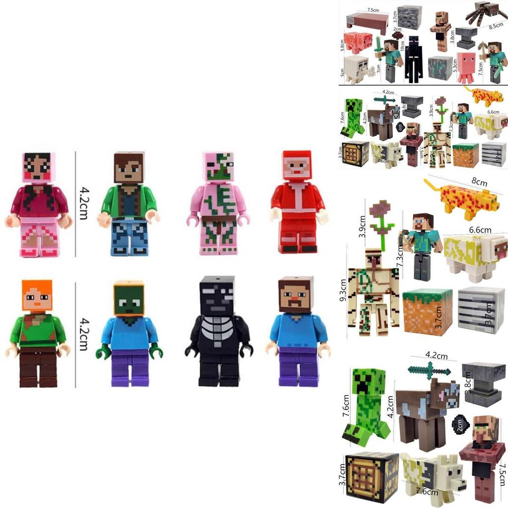 Minecraft Theme Building Blocks Cake Decoration Set For Party Supplies