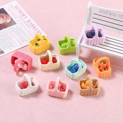 3D Mehrfarbige Cartoon Harz Haarspange & Schuhschnalle mit Obstkorb Design