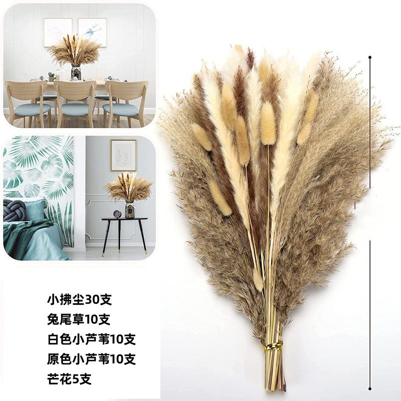 Combination Dried Bouquet, Small Reed Hare Tail Grass Whisk Dust Nordic Style Home Decoration Flower Arrangement Mix And Match Dried Flowers