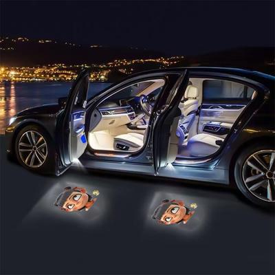 Car LED Courtesy Door Projector Customize Lamp Cartoon Nezha Wireless Infrared Door Sensing Projection Light Welcome Light Decor