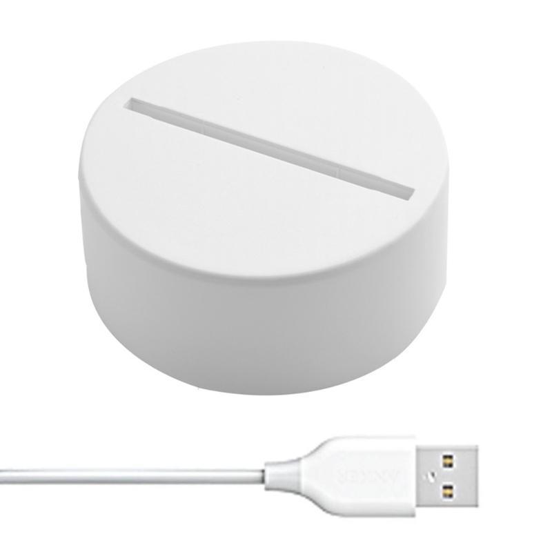 Base Stand Night LED Light Lamp Base 3D Crystal Glass Resin Art Display Stand