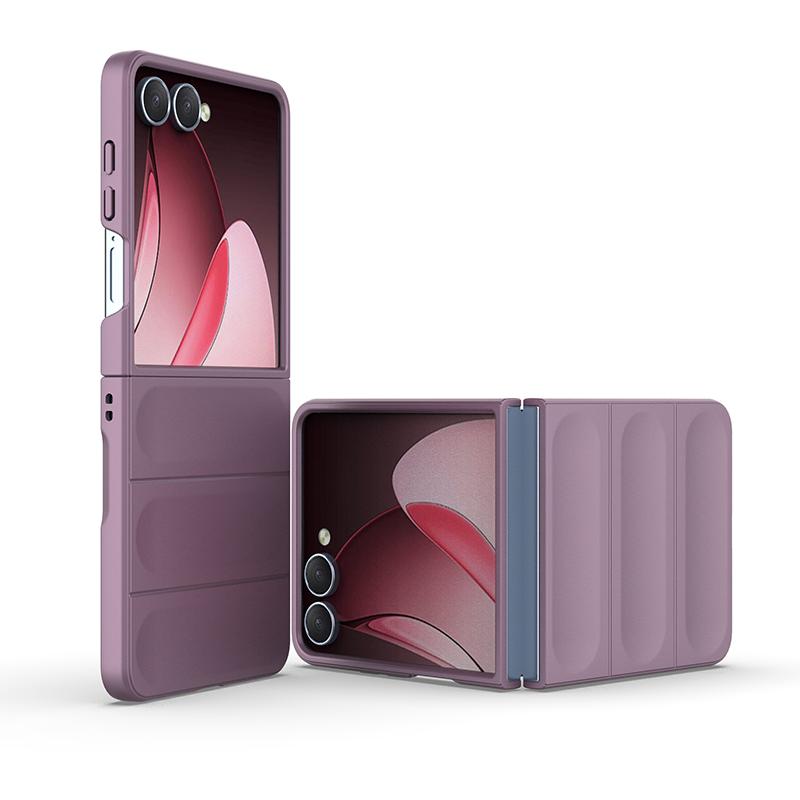 For Samsung Galaxy Z Flip 7 Case Anti-Slip Anti-Fingerprint Shockproof PC Hard Raised Lips Protection Foldable Phone Back Cover