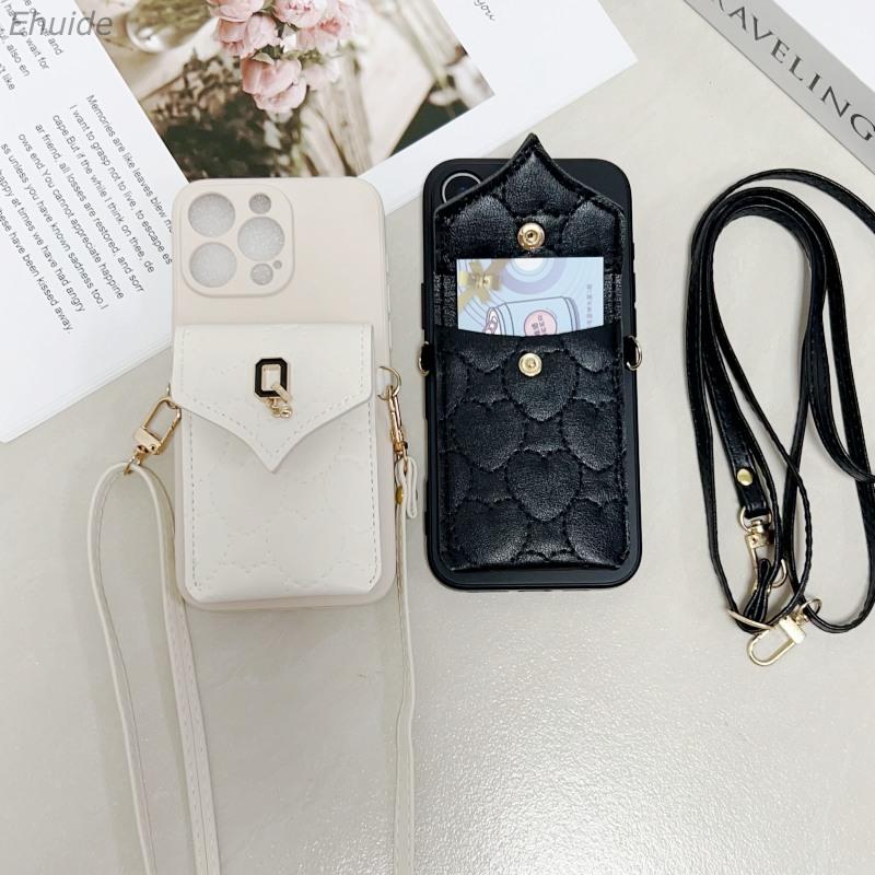 Q Bag Strap Case For Samsung Galaxy S25 Ultra S21 S20 S23 FE S24 Plus A56 Wallet Card Slot Holder Crossbody Cord Lanyard Cover
