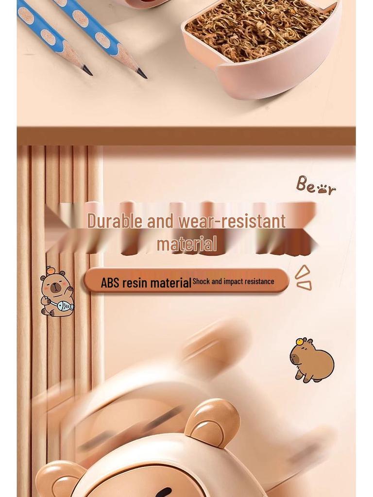 Capybara Cartoon Automatic Hand-Cranked Pencil Sharpener for Students