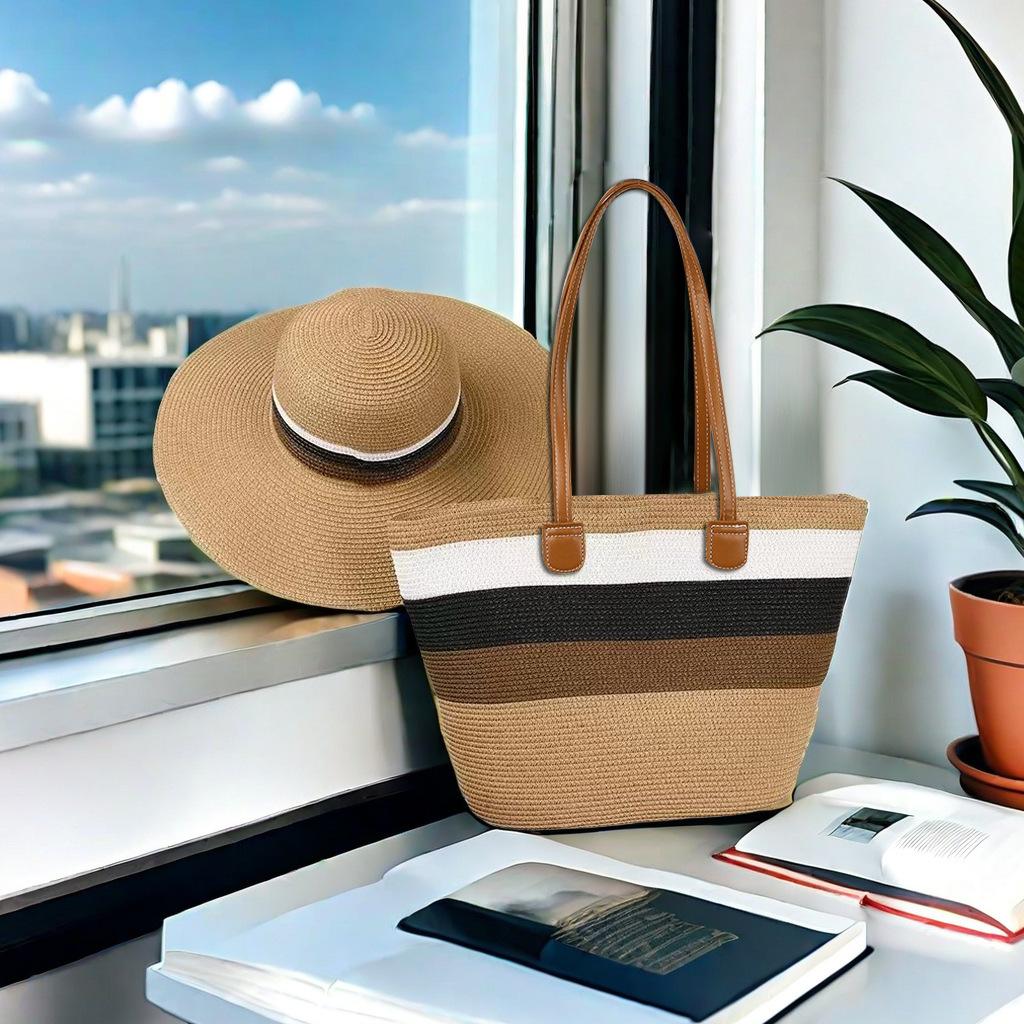 

Нова солом яна сумка на плече для прогулянок на природі, сумка-тоут