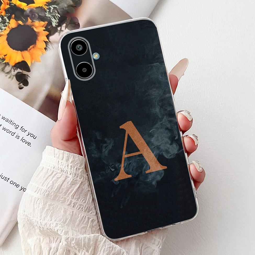 For Samsung F06 5G SM-E066B Case For Samsung Galaxy F06 5G Cover Transparent Luxury A-Z Letters Fashion Flower Crown Soft Bumper