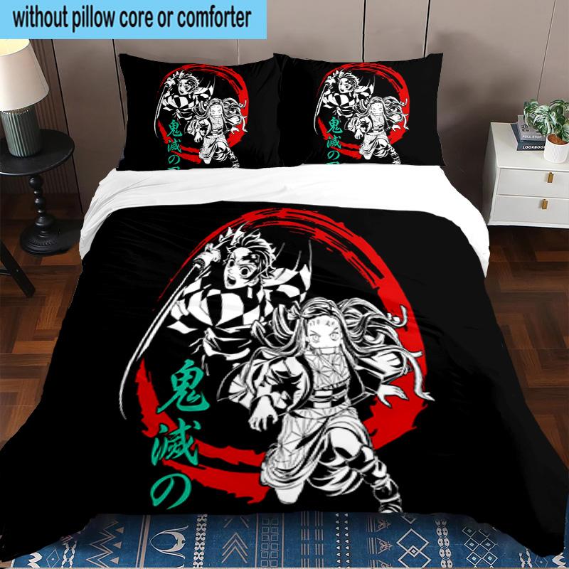 Powerful Demon Anime 3PCS Bedding set,Ideal for1pc Duvet Cover And 2pcs Pillowcases Perfect for Christmas gift,Ideal for Bedroom, Dormitory