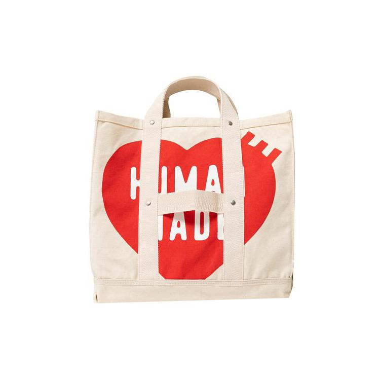

New HUMAN MADE Canvas Bag, Tote Bag, Shopping Bag, Shoulder Bag, Handbag Medium Size Unisex Beige HM21GD-032 38.1*24.1*40.1CM