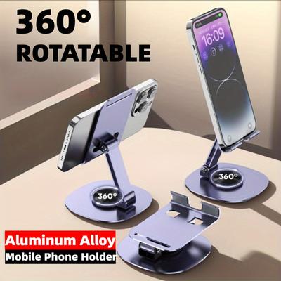 360° Döndürülebilir Tamamen alüminyum Cep Telefonu Tutucu, Ayarlanabilir Kaldırma, Tüm Cep Telefonları, Tabletler İçin Uygun Taşınabilir Tablet Tutucu