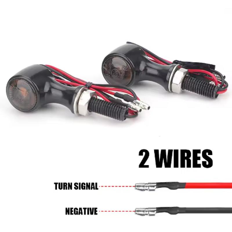 E24 Retro Motorcycle Turn Signal LED Light Flashing Indicator Tail Brake Light 8mm For Harley Yamaha Cafe Racer Bobber Chopper