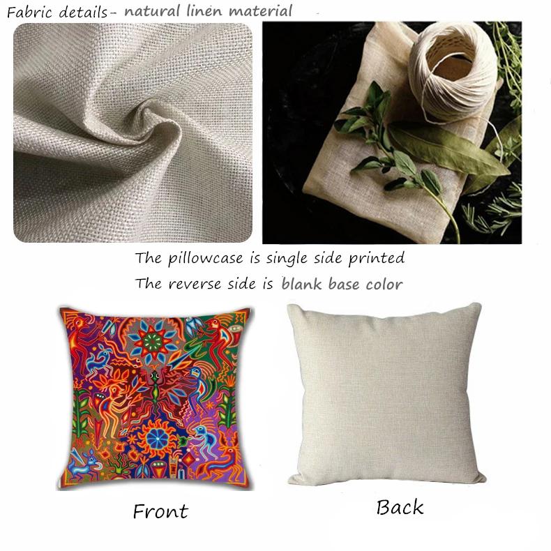 Hot Ethnic Mexico Patterns Linen Pillows Case Indian Apollo Abstract Painting Cushions Case Sofa Couch Throw Pillows Decor Home