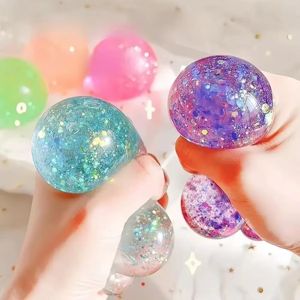 Slow Rebound Maltose Squishy Ball Glitter Squeezable Toy Sensory Toy Fidget Squishy Toy Adults