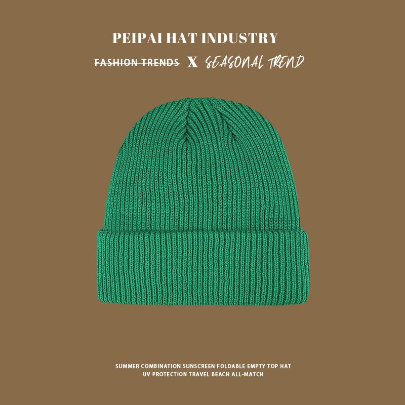 

Versatile knitted hat autumn and winter couple fashion warm ear protection wool hat tide one size