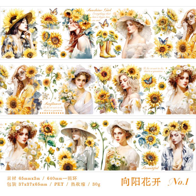 Journal GO 6.5cmx3m Beautiful Life Pretty Girl PET Tape Stickers Decortaive Adhesive Tape for Scrapbooking Journal Card Mobile
