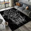 VIKAMA Vintage Runen Kriegsgott Muster Teppich Langlebig und Pflegeleicht Wohnzimmer Schlafzimmer Spielzimmer Teppich Heimdekoration