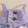 Casual Baby Girl Suspender Romper with Headband & Double-Layer Skirt