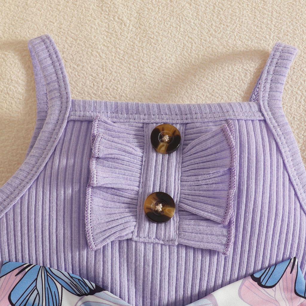 Casual Baby Girl Suspender Romper with Headband & Double-Layer Skirt
