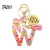Talos Keychain Pendant, Sequins Initial Letter Charm Key Chain with Butterfly Tassel Stainless Steel Heart Design, A-Z Holder for Bag Purse Backpack