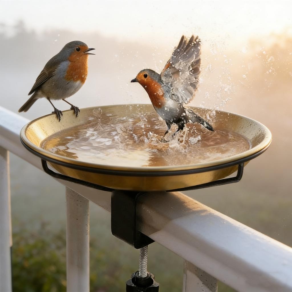 Outside Birdbaths Bowl Metal Detachable Bird Water Spa Bowl for Outdoor Garden Yard Patio Lawn