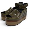 Great Sandals Phoebe Philo Era Patent Leather Wedge Heels Multi 37 Used