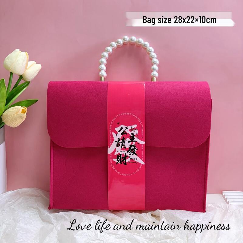 

Elegant Pearl Felt Handbag