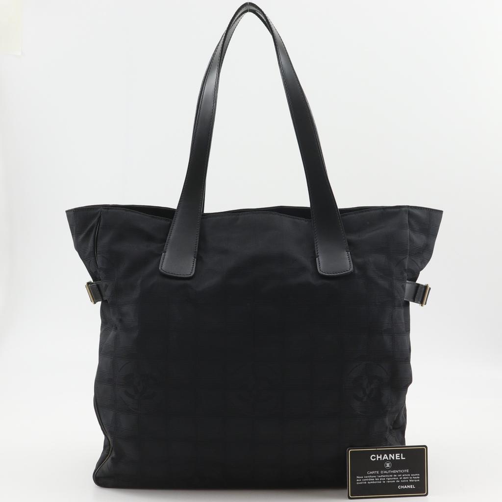 CHANEL New Travel Line Tote GM Tote Bag A15825 black Nylon canvas Women Used