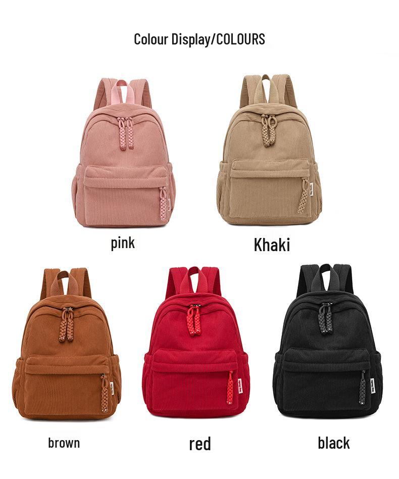 Winter Corduroy Small Backpack - Women's 2025 Casual Mori Style