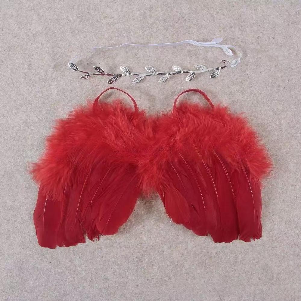 New European and American handmade flower headband and angel feather wings baby photography props baby fashion suit