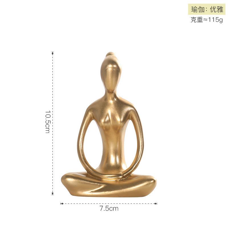 Sculpture Home Decor Abstract Art Yoga Poses resin Figurine Lady Figure Statue Study Office Yoga Studio Ornaments Decorations