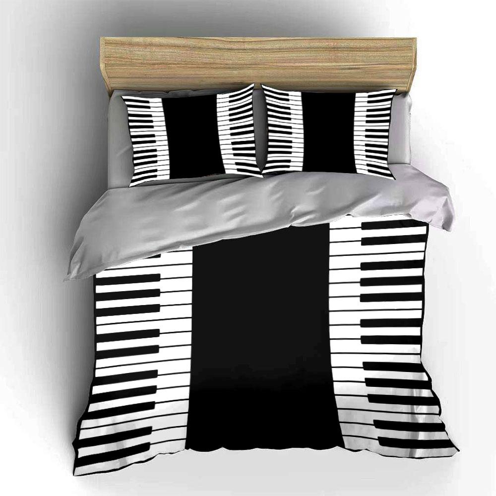 Piano keyboard pattern. Bedding sets Duvet cover sets Duvet covers Pillowcases(1*Duvet Cover 2*Pillowcases without duvet insert)
