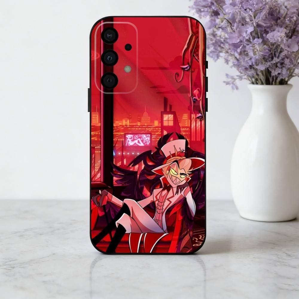 H-Hazbin H-Hotel L-Lucifer M-Magne Phone Case For Samsung Galaxy A73,A72,A71,A70,A53,A52,A51,Soft Silicone Black Cover