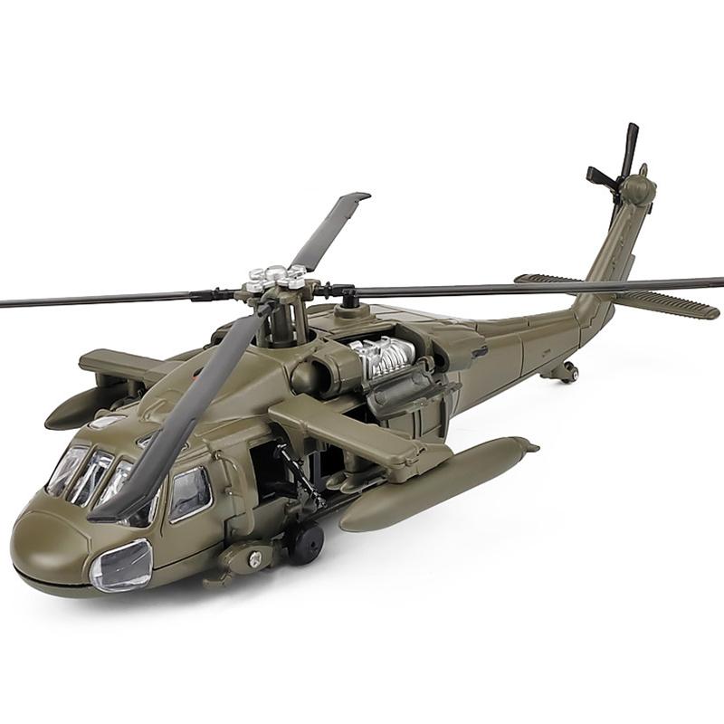 1/64 UH-60 Hawk Helikopter Wielozadaniowy Model Samolotu Ze Stopu Symulacja Metalowy Model Latający Zabawka Dźwięk i Światło Prezent dla Dzieci