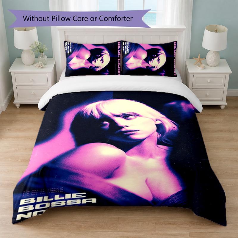 Billie Eilish Print 3Pcs Duvet Cover Set 1 Duvet Cover and 2 Pillowcases Soft Bed Linen For Household Bedroom