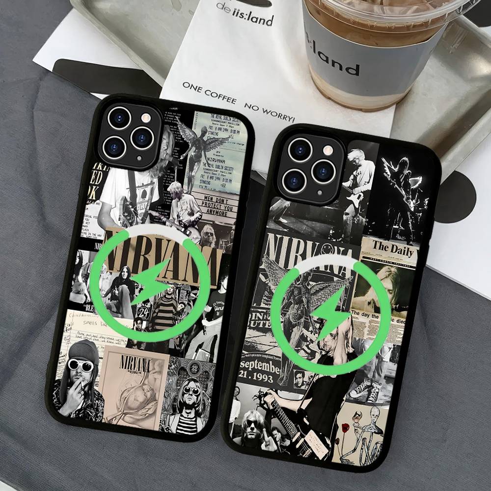 Rock Classic N-Nirvana Band Magnetic Wireless Phone Case For IPhone 17 16 15 14 13 12 11 Pro Max For Magsafe Cover