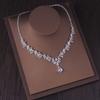 Bridal Jewelry, Wedding Dress Accessories, a necklace+A Pair of Earrings with Zircon and Rhinestone Necklace and Earrings Set for Weddings, Banquets,