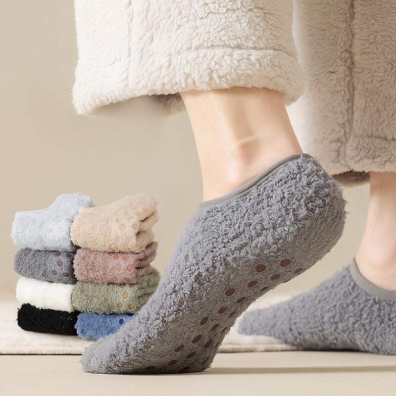 

Milk Foam Ankle Sleep Socks for Women Non-Slip Blue